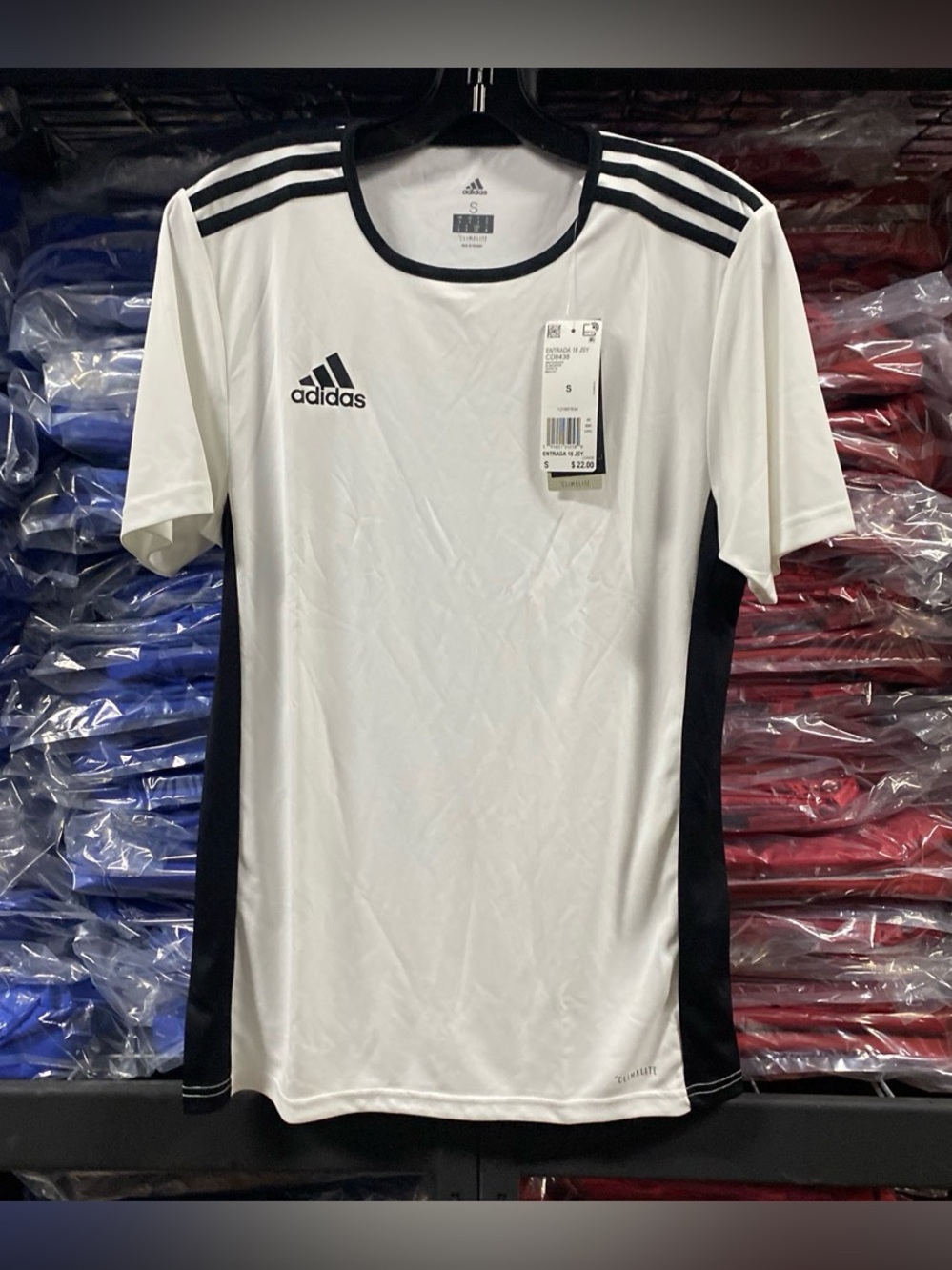 Adidas Entrada 18 Soccer Jersey NWT Men’s Small White Black Climalite NWT CD8438 - Picture 3 of 10